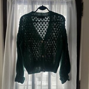 New York & Company Dark Green Cardigan Sweater